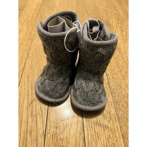 "TongYouYuan Baby Bootie Slippers - Gray Faux Fur, Size 6-9 Months - Infant